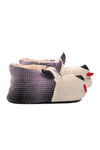 Purple-Beige Womens Slippers with Dogs G