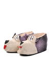 Purple-Beige Womens Slippers with Dogs G