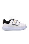 White-Black Patent Leather Kids Sneaker 072 F