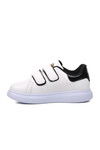 White-Black Patent Leather Kids Sneaker 072 F