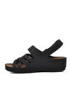 Black Womens Flat Sandals 09-985 Z