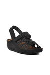 Black Womens Flat Sandals 09-985 Z