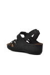 Black Womens Flat Sandals 09-985 Z