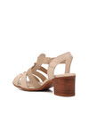 Beige Womens Heeled Sandals 1857227Y Z