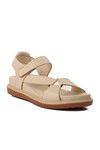 Beige Genuine Leather Womens Sandals 202064Y