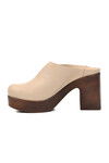 Beige Womens Heeled Slippers 2217013Y Z