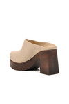 Beige Womens Heeled Slippers 2217013Y Z