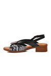 Black Genuine Leather Womens Sandals 24026020Y Z
