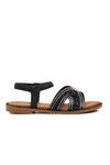 Black Womens Flat Sandals 286069 Z