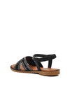 Black Womens Flat Sandals 286069 Z