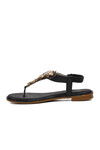 Black Womens Flat Sandals 286079 Z