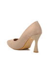 Beige Suede Womens High Heel Shoes 289236 Z
