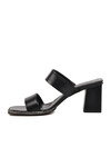 Black Womens High-Heeled Slippers 301092 Z