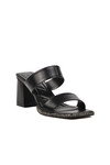 Black Womens High-Heeled Slippers 301092 Z