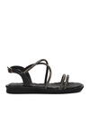 Black Womens Flat Sandals 335175 Z