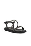 Black Womens Flat Sandals 335175 Z