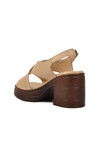 Beige Womens Heeled Sandals 523001 Z