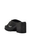 Black Womens High-Heeled Slippers 523004 Z