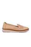 Beige Genuine Leather Anatomic Womens Casual Shoes 574141 Z
