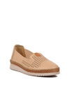 Beige Genuine Leather Anatomic Womens Casual Shoes 574141 Z
