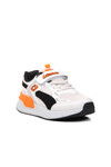 White Orange Unisex Velcro Kids Sports Shoes 729 F