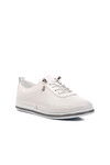NARROW MOLD White Genuine Leather Anatomical Womens Casual Shoes 7876 Z