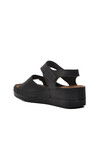 Black Womens Flat Sandals 07-109RR Z