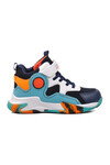 Navy Blue Orange Unisex Kids Basketball Shoes 1656 F