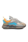 Gray-Orange Childrens Sneakers 1668 F