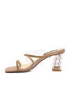Beige Womens High-Heeled Slippers 22411257 Z