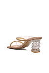 Beige Womens High-Heeled Slippers 22411257 Z