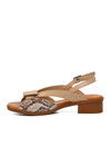 Beige Genuine Leather Womens Sandals 24026020Y Z
