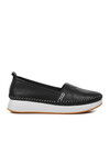 Black Genuine Leather Anatomic Womens Casual Shoes 24075 Z