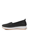 Black Genuine Leather Anatomic Womens Casual Shoes 24075 Z