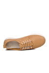 Beige Genuine Leather Anatomic Womens Casual Shoes 24077 Z