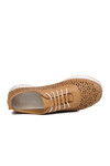 Beige Genuine Leather Anatomic Womens Casual Shoes 24077-LZ