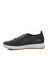 Black Genuine Leather Anatomic Womens Casual Shoes 24077-LZ