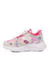 White Fuchsia Velcro Girls Sneakers 732 P