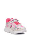 White Fuchsia Velcro Girls Sneakers 732 P