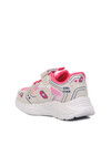 White Fuchsia Velcro Girls Sneakers 732 P