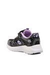 Black Lilac Velcro Girls Sneakers 732 P