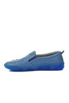 Blue Genuine Leather Womens Casual Shoes Premium 04035 Z