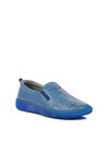 Blue Genuine Leather Womens Casual Shoes Premium 04035 Z