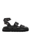 Black Womens Flat Sandals 158 Z