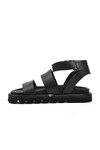 Black Womens Flat Sandals 158 Z