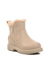 Beige Fur-lined Girls Boots 23003 P