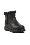 Black Furry Girls Boots 23003 P