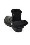 Black Furry Girls Boots 23003 P