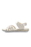 White Glittery Childrens Flat Sandals 24-400 P