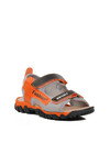 Black Orange Orthopedic Boys Sports Sandals 24-410 P